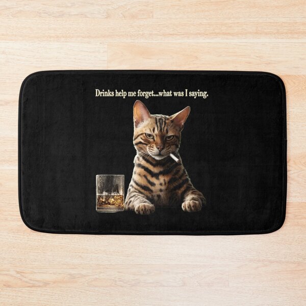 Item preview, Cat With Whiskey and Cigarette Funny Quote designed and sold by Dmo3HarkoArt.