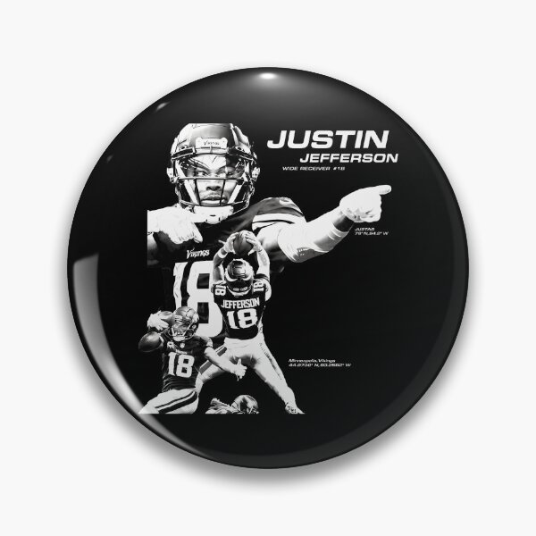 Item preview, Justin Jefferson Minnesota Football WR 18 Black White Tribute Graphic designed and sold by LuisSalaz36097.