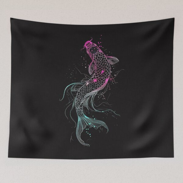 Item preview, An illustration of a neon koi fish designed and sold by STATIC SOUL.