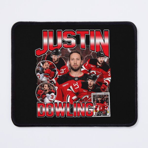 Item preview, Justin Dowling New Jersey Hockey Retro Red Black Player Collage designed and sold by DanielHol80469.