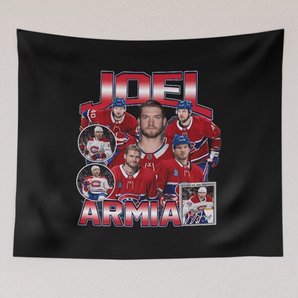 Item preview, Joel Armia Montreal Hockey Retro Red Blue Player Collage Graphic designed and sold by RyanBisho15871.