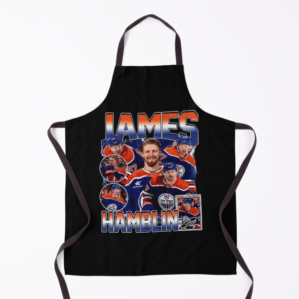 Item preview, James Hamblin Edmonton Hockey Vintage Orange Blue Player Collage designed and sold by LarryWill15851.