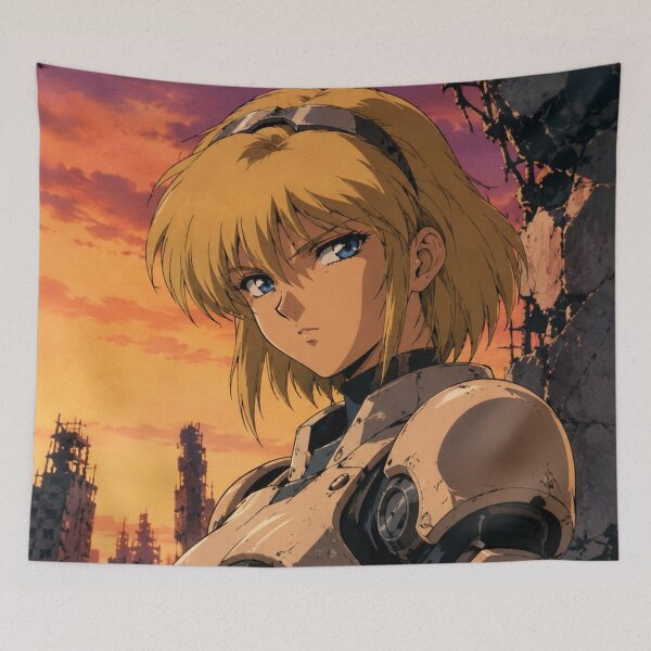 Item preview, Retro Anime Cyborg Girl Ruins designed and sold by bapupa.
