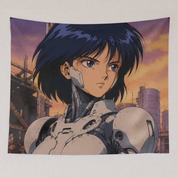 Item preview, Retro Anime Cyborg Girl Warrior designed and sold by bapupa.