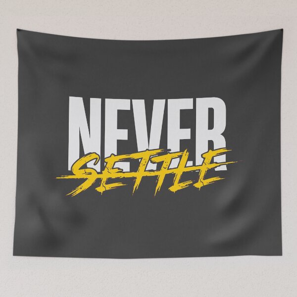 Item preview, Never Settle (Cyber Yellow) - Gritty Entrepreneur Hustle Mindset Tee designed and sold by RetroNeon.