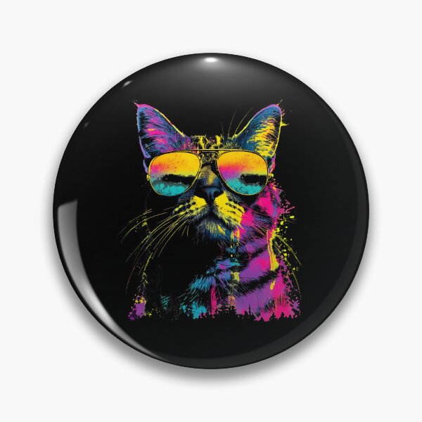 Item preview, Cool Cat with Sunglasses Splatter Paint Art designed and sold by Dmo3HarkoArt.