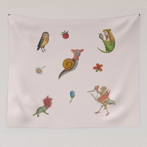 Item preview, whimsical medieval creatures - garden edition sticker pack designed and sold by mooneko.