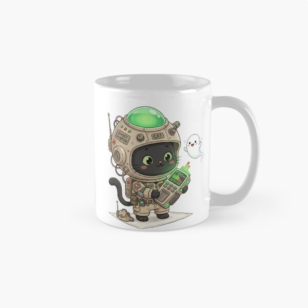 Item preview, Ghost Hunter Cat Funny Cute Paranormal EMF Detector Halloween designed and sold by KreatoLab.