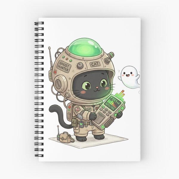 Item preview, Ghost Hunter Cat Funny Cute Paranormal EMF Detector Halloween designed and sold by KreatoLab.