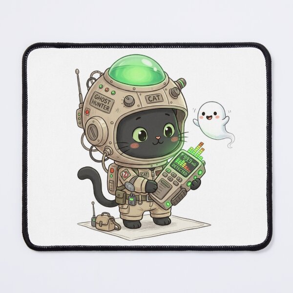 Item preview, Ghost Hunter Cat Funny Cute Paranormal EMF Detector Halloween designed and sold by KreatoLab.
