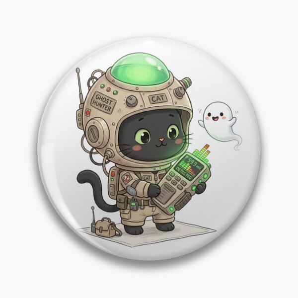 Item preview, Ghost Hunter Cat Funny Cute Paranormal EMF Detector Halloween designed and sold by KreatoLab.