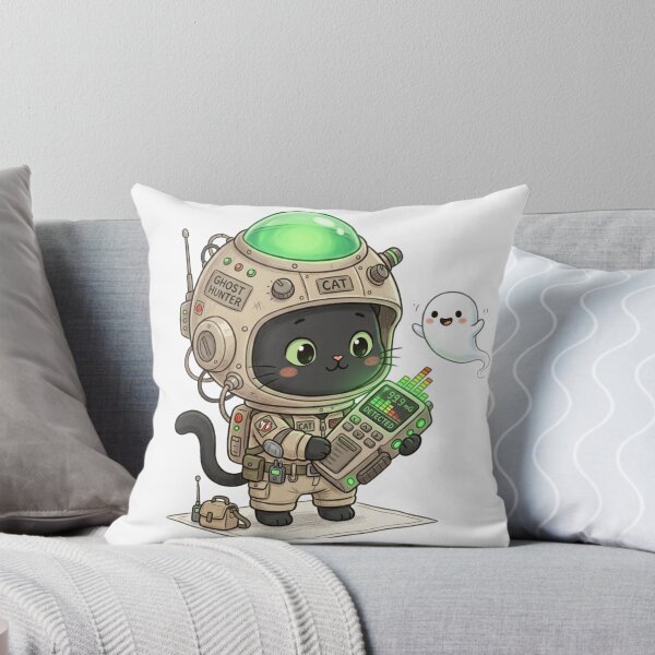 Item preview, Ghost Hunter Cat Funny Cute Paranormal EMF Detector Halloween designed and sold by KreatoLab.