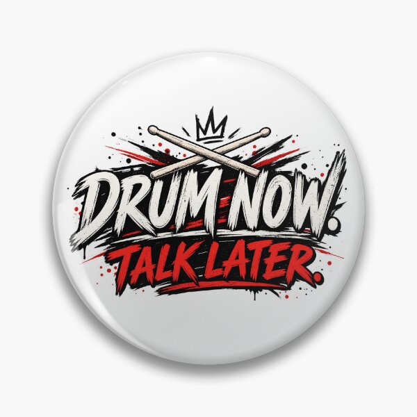 Item preview, Drum Now Talk Later | Distressed Grunge Drummer | Funny Bold Drums designed and sold by ZIGLWORKS.