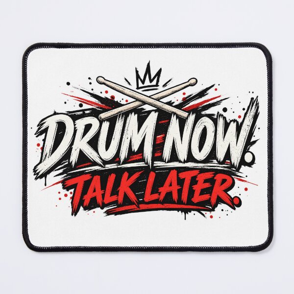 Item preview, Drum Now Talk Later | Distressed Grunge Drummer | Funny Bold Drums designed and sold by ZIGLWORKS.