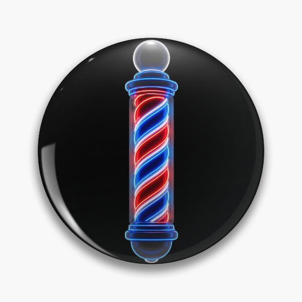Item preview, 3D Realistic Neon Barber Pole Cyberpunk Glow Design designed and sold by Barber MD Culture.