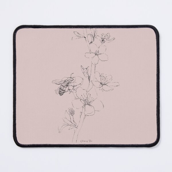 Item preview, Bee on Blossom Ink Drawing — Botanical Line Art designed and sold by watercolorbytelma.