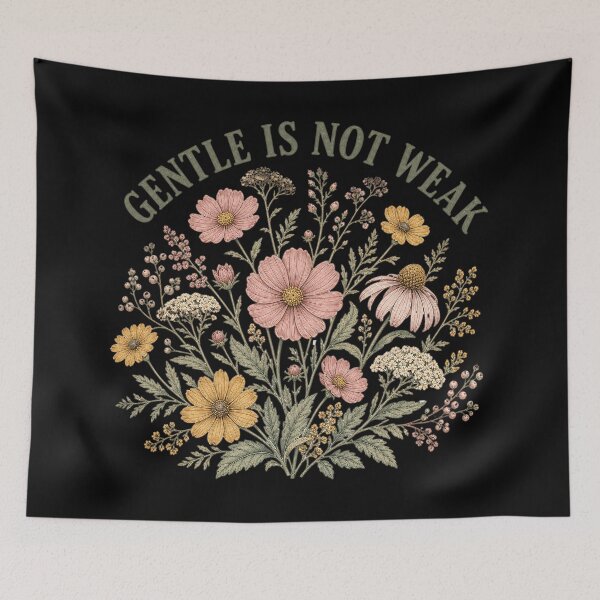 Item preview, Gentle Is Not Weak Floral Wreath  designed and sold by MOCH- ART.