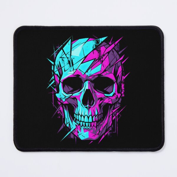 Item preview, Shattered Geometric Neon Polygon Skull designed and sold by MarCinu Art.