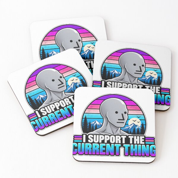 Item preview, Support the Current Thing – Retro Futuristic Mountain Meme Design designed and sold by Slyguy88.