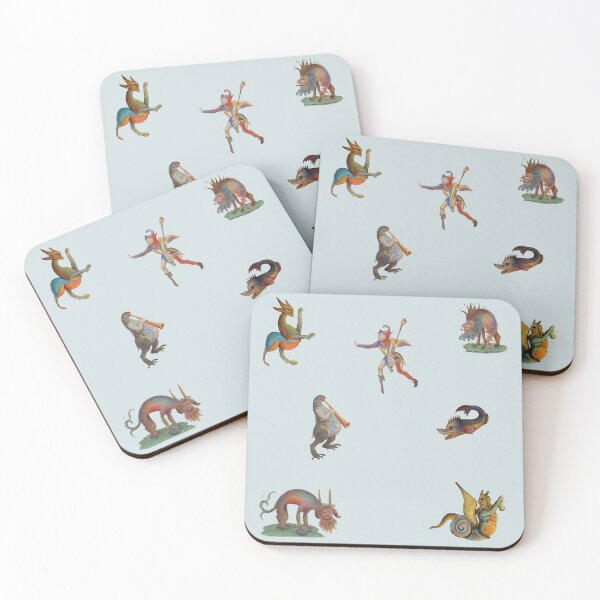 Item preview, rainbow-colored medieval creatures sticker set designed and sold by mooneko.