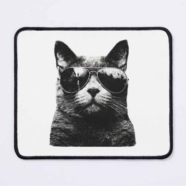 Item preview, Cool Cat Aviator Sunglasses Grayscale Portrait designed and sold by Dmo3HarkoArt.