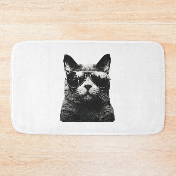 Item preview, Cool Cat Aviator Sunglasses Grayscale Portrait designed and sold by Dmo3HarkoArt.