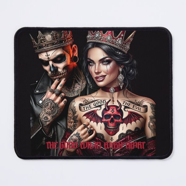 Item preview, Gothic King Queen Skull Tattoo designed and sold by Voodoo Store Paranormal Collections.