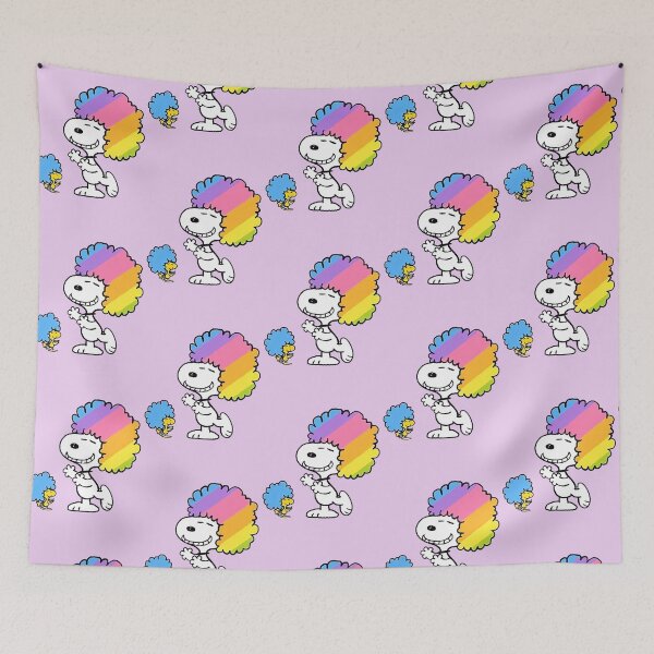 Item preview, Cute Snoopy And Woodstock Rainbow Afro Hair Pride designed and sold by Bohepa.