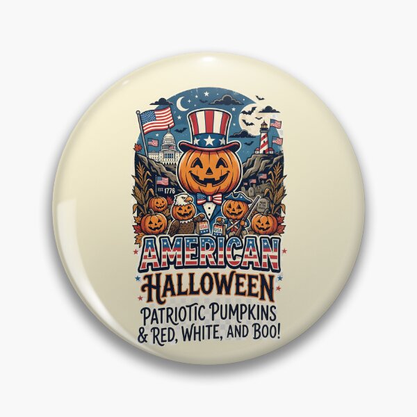 Item preview, American Halloween - Patriotic Pumpkins & Red,White and Boo! designed and sold by ParadoxParadox.