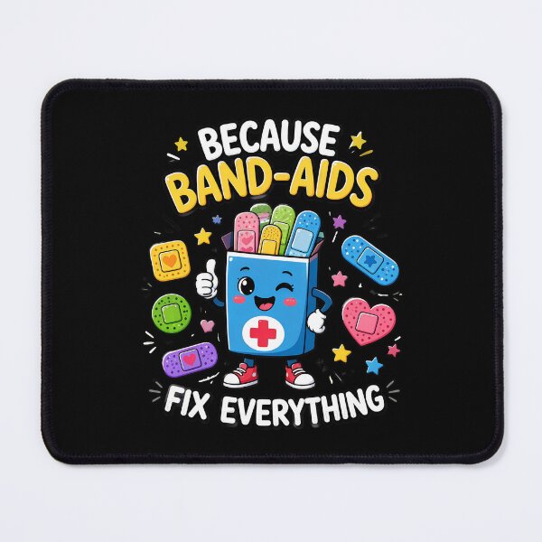 Item preview, Because Band-Aids Fix Everything Funny Cartoon Bandage designed and sold by felixpalette.