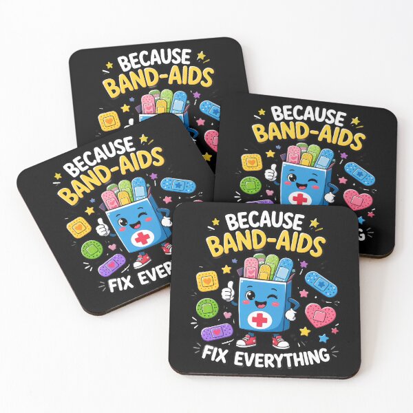 Item preview, Because Band-Aids Fix Everything Funny Cartoon Bandage designed and sold by felixpalette.