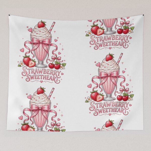 Item preview, Cute Strawberry Milkshake Pink Dessert Sweet Treat designed and sold by TibbuTees.