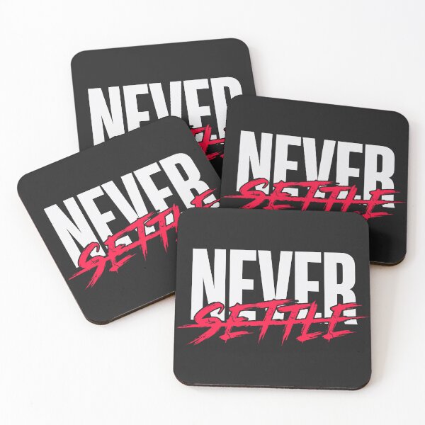 Item preview, Never Settle (Neon Red) - Bold Gym Motivation & No Excuses Design designed and sold by RetroNeon.