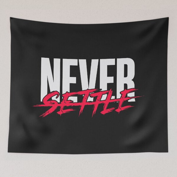 Item preview, Never Settle (Neon Red) - Bold Gym Motivation & No Excuses Design designed and sold by RetroNeon.