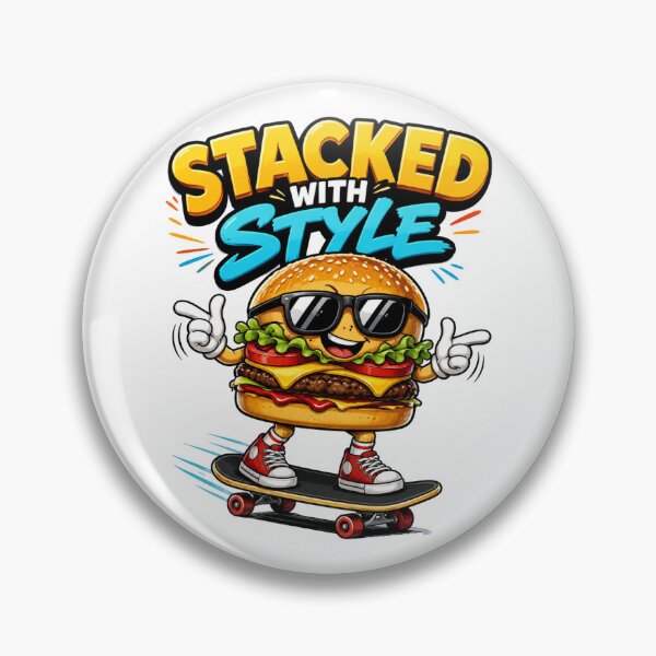 Item preview, Stacked With Style – Funny Burger Skateboarder Design designed and sold by CraigDesignWork.