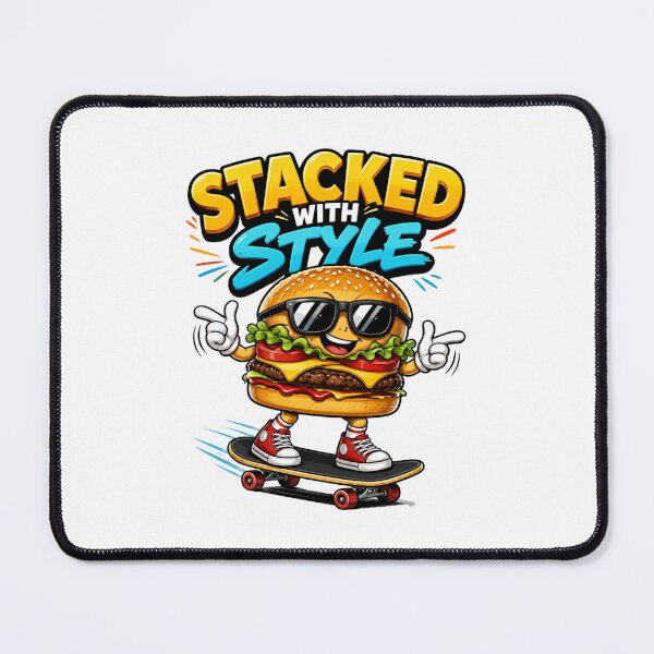 Item preview, Stacked With Style – Funny Burger Skateboarder Design designed and sold by CraigDesignWork.