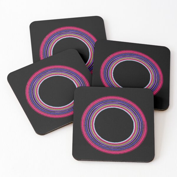 Item preview, Vibrant Rainbow Endless Circles Abstract Line Art⁠ designed and sold by LittleHappiness by Kamollak .