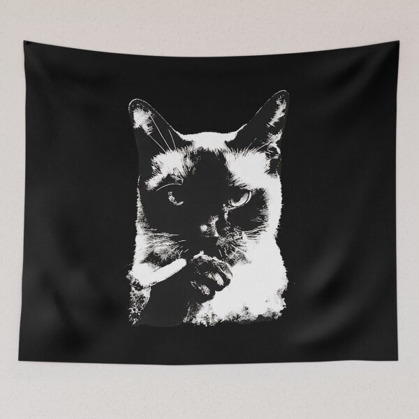 Item preview, Edgy Cat Smoking Graphic Art designed and sold by Dmo3HarkoArt.