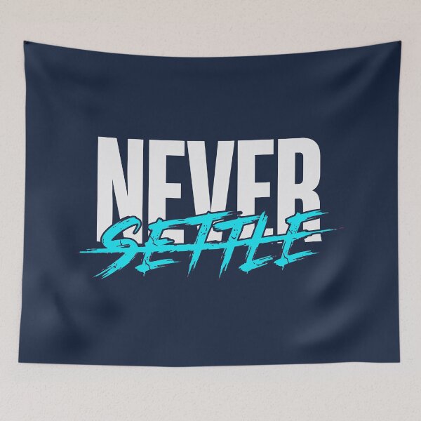 Item preview, Never Settle (Electric Blue) - Stoic Mental Toughness & Resilience designed and sold by RetroNeon.