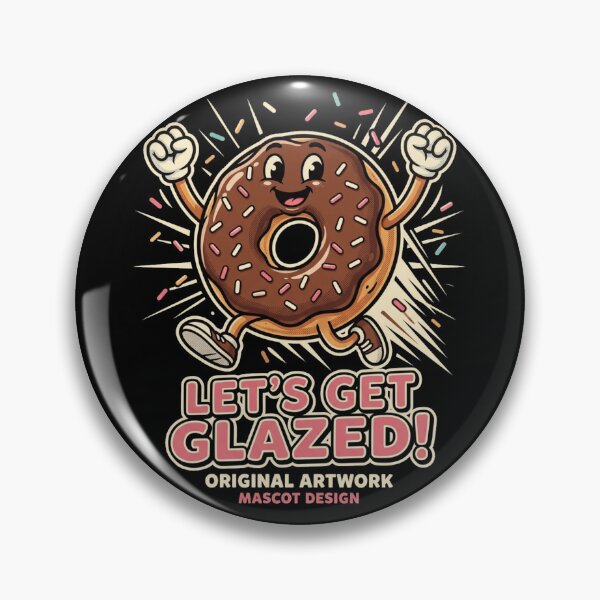 Item preview, Let's Get Glazed – Funny Donut Mascot Illustration designed and sold by @SHINTOSARTSTORE.