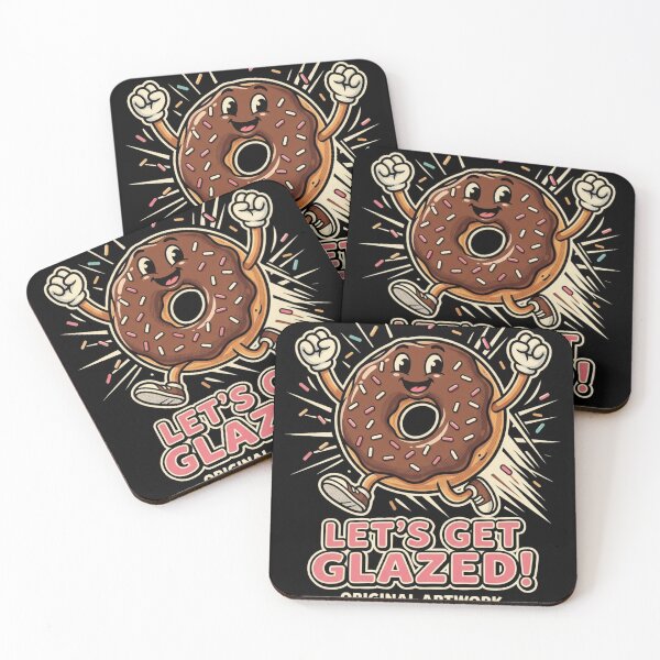 Item preview, Let's Get Glazed – Funny Donut Mascot Illustration designed and sold by @SHINTOSARTSTORE.
