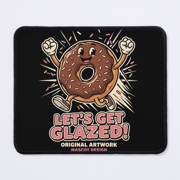 Item preview, Let's Get Glazed – Funny Donut Mascot Illustration designed and sold by @SHINTOSARTSTORE.