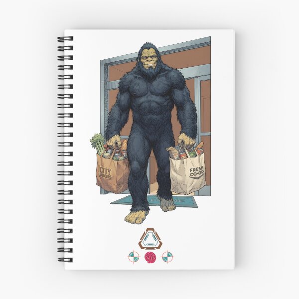 Item preview, Bigfoot Doing Grocery Shopping - Funny Sasquatch with Bags designed and sold by Whimsy Trail Co.