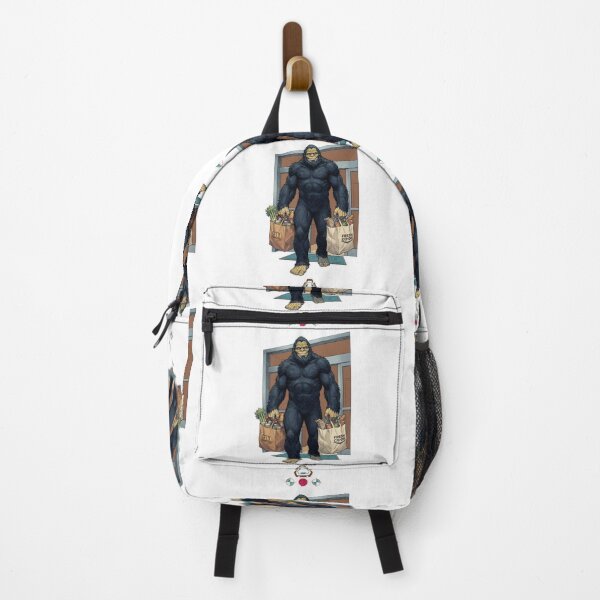 Item preview, Bigfoot Doing Grocery Shopping - Funny Sasquatch with Bags designed and sold by Whimsy Trail Co.