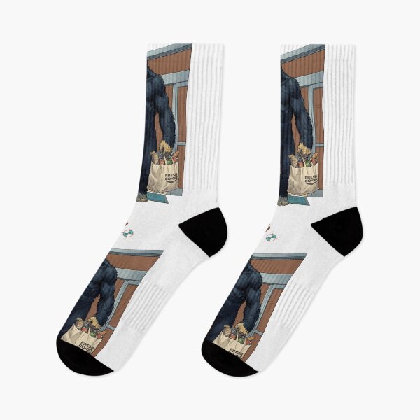 Item preview, Bigfoot Doing Grocery Shopping - Funny Sasquatch with Bags designed and sold by Whimsy Trail Co.