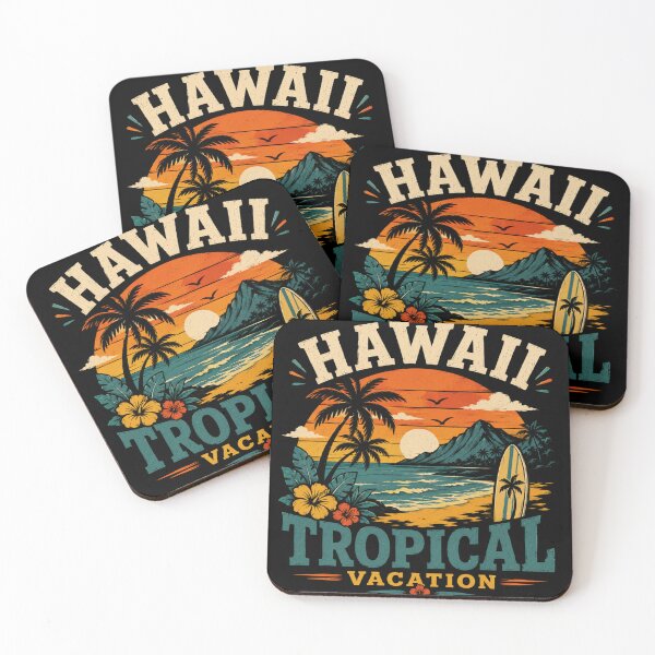 Item preview, Hawaii Tropical Vacation – Summer Beach Sunset Retro Ocean Graphic Tee designed and sold by Artimax-Studio.