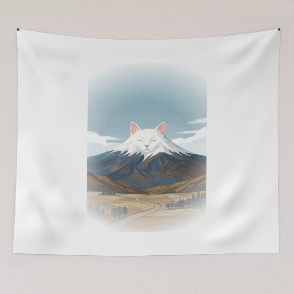 Item preview, Mount Catji Surreal Cat Mountain Landscape designed and sold by HometownCozyCo.