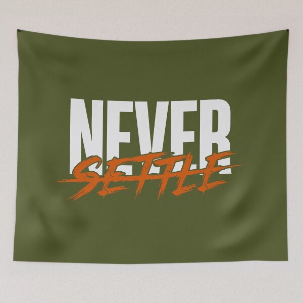 Item preview, Never Settle (Rust Orange) - Distressed Vintage Workout Quote designed and sold by RetroNeon.