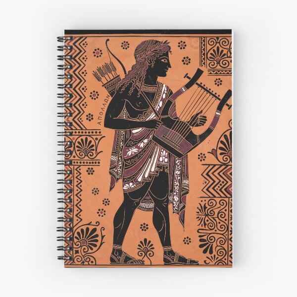 Item preview, Apollo Greek God Black Figure Pottery Ancient Terracotta Graphic Print designed and sold by FreiherrPK.