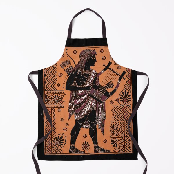 Item preview, Apollo Greek God Black Figure Pottery Ancient Terracotta Graphic Print designed and sold by FreiherrPK.